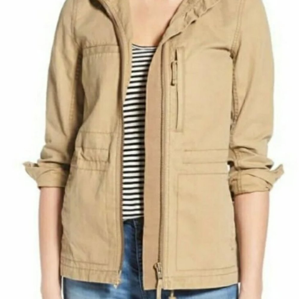 Madewell Fleet Utility Military Jacket Cotton | Desert Beige | Size Medium